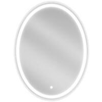 Miroir lumineux ovale Silla, miroir salle de bain 60x80 cm, lumière froide, design moderne
