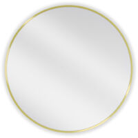 Miroir mural rond Silla, miroir salle de bain 75 cm, cadre design, Doré