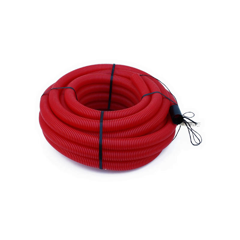 Gaine TPC rouge avec tire-fil - diamètre 50 mm - longueur 50 m