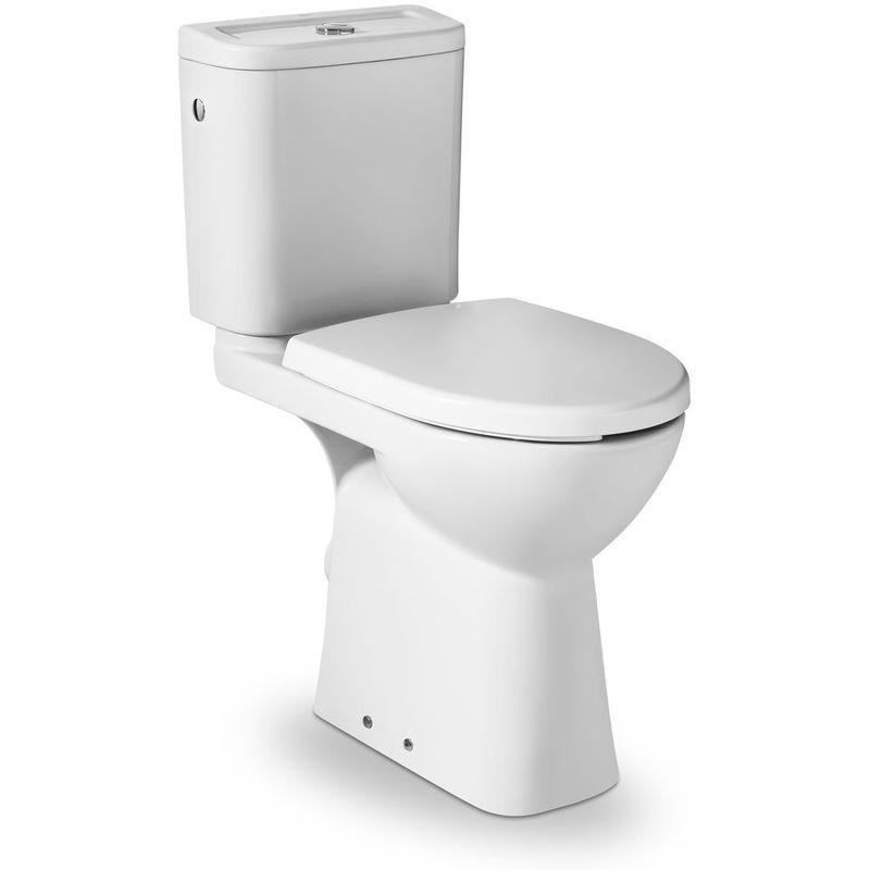 Cuvette WC à poser avec abattant blanc – Hauteur confortable – Charnières  noires – Richmond