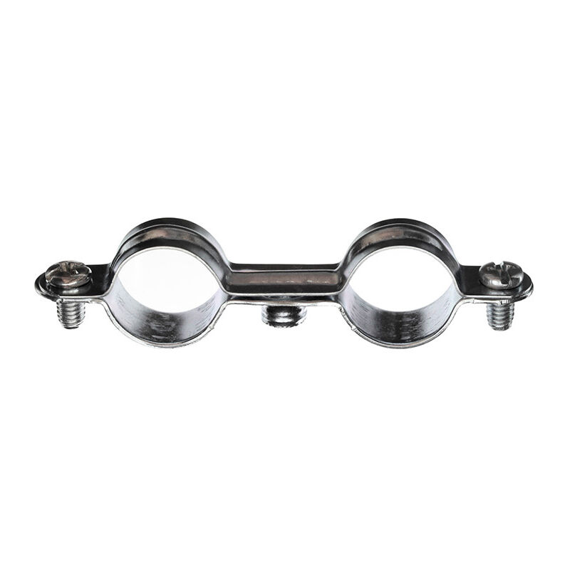 50 colliers de fixation tube double acier zingué 7x150 - Ø24