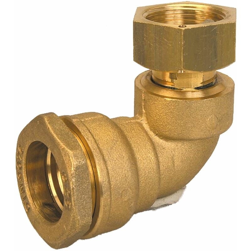 Coude laiton compression ACS Femelle écrou libre 3/4" PE20