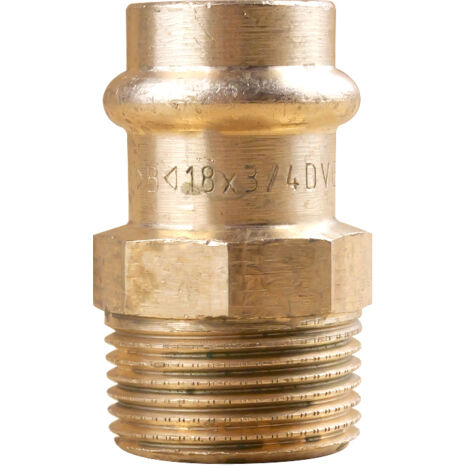 Mamelon laiton Mâle Femelle Ø18x3/4"(20/27) à sertir et visser (1/3)