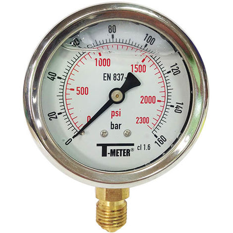 Manomètre rempli de liquide, 0-160PSI 1/8NPT manomètre manomètre eau huile  air cadran mètre outil de mesure de la pression - Cdiscount Auto