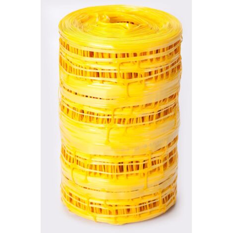Grillage avertisseur jaune 30cm x 100m – Polyoléfine mono orientée – Résistance > 300N – Pour réseaux enterrés gaz et hydrocarbures – Courant - 30Mx100ml