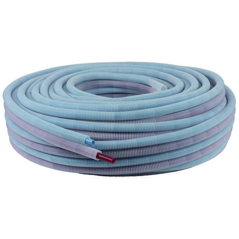 Pbtub – Tube PER prégainé duo Ø10x12mm – Longueur 100 mètres – Gaine Ø20mm – Flexible et durable pour plomberie et chauffage