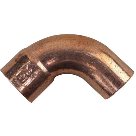 Raccord cuivre coudé 90° à souder - Mâle / femelle grand rayon - diamètre 16 mm (1/3)