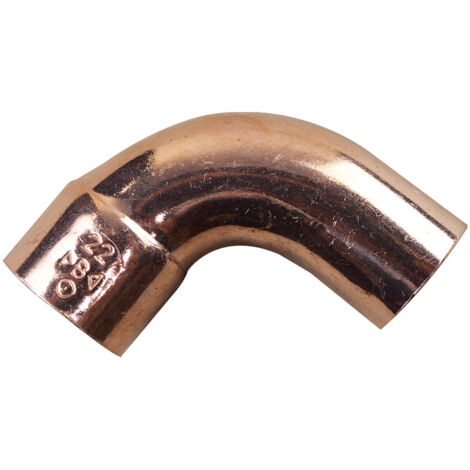 Raccord cuivre coudé 90 degrés à souder - Mâle / femelle grand rayon - Diamètre 22 mm (1/3)