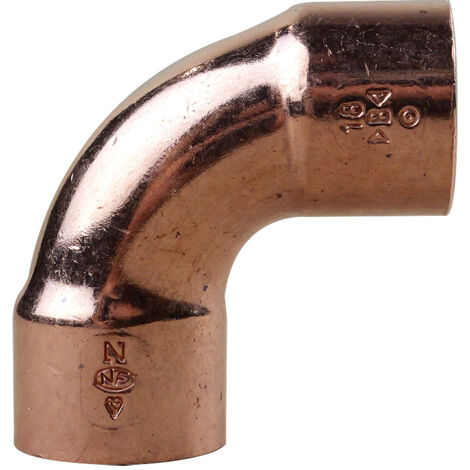 Raccord cuivre coudé 90° à souder - Femelle grand rayon - diamètre 18 mm