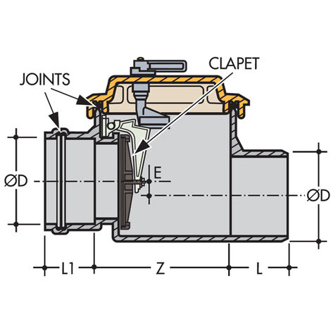 NICOLL - Clapet anti-retour à clapet et fermeture manuelle PVC diamètre  100mm CART