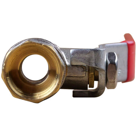 Vanne à Sphère Laiton 1" PN32 - Raccord F/F, Poignée Plate Inox, Pour Fluides Et Air Comprimé
