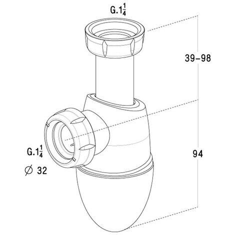 Siphon bi-matière pour lavabo et vasque 3,2cm easyphon nicoll