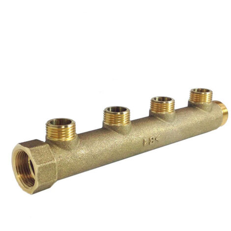 Collecteur entraxe 50mm Mâle Femelle 1" - 4 Départs Mâle 1/2