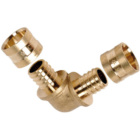 Pbtub – Coude PER à glissement Ø16 – Raccord pour tube Ø13/16 – Installation avec pince à glissement – Compatible avec raccords union et té