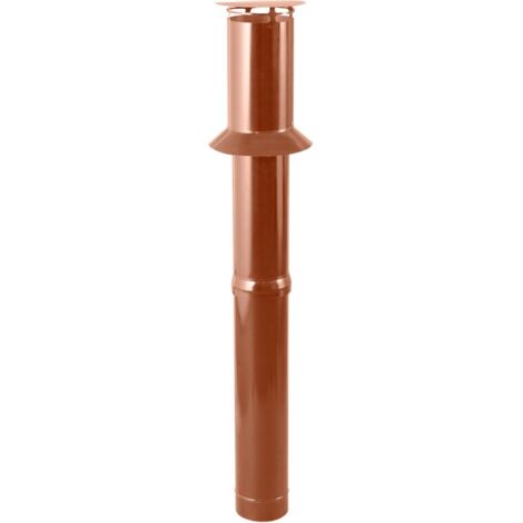 TEN – Terminal vertical brun Ø80/125 mm en inox-acier – Évacuation gaz brûlés pour poêles à granulés – Installation conforme DTA 14/13-1940