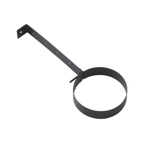 TEN – Collier pour fumisterie noir mat Ø80 – Acier laqué – Pour conduit rigide simple paroi type Pellet – À placer tous les 2m50