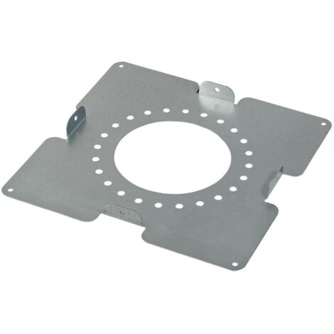 TEN – Plaque galva écart au feu double paroi isolé Ø80-130 – Fixation sur plancher – Sécurité contre matériaux combustibles (1/2)