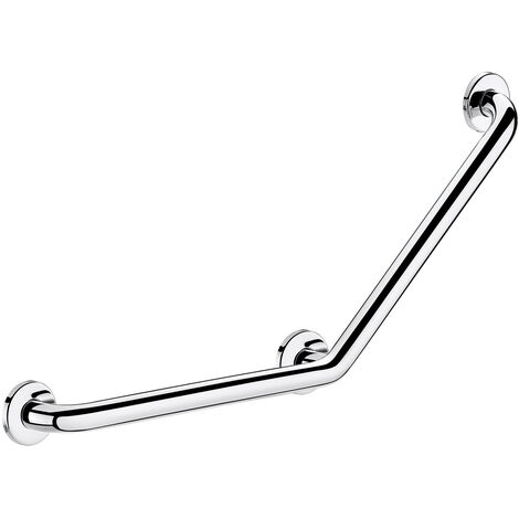 Delabie – Barre de douche coudée 135° en inox 304 – Dimensions 400x400 mm – 3 points de fixation invisibles – Capacité 170 kg – 5082P