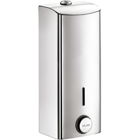 Delabie – Distributeur de savon mural 1L inox 304 poli brillant – Antivandalisme avec serrure – Pompe antigaspillage – 510580