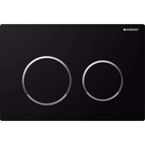Geberit – Plaque de commande WC – 115085KM1 – noire/chrome brillant – pour réservoir Omega – plastique durable