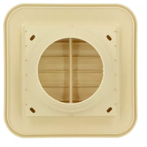 NICOLL Grille de ventilation carrée pour hotte de cuisine ou lave linge avec sortie d'air à volets mobiles, sable GOTS