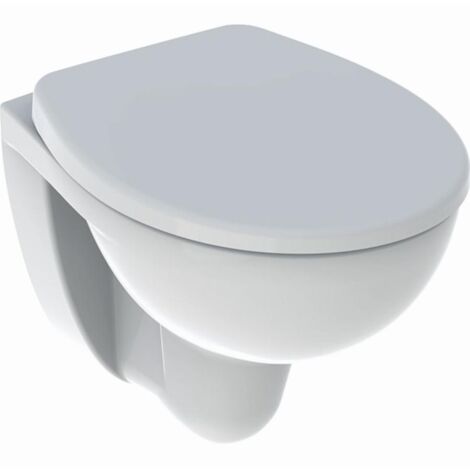 Geberit – Pack WC suspendu Rimfree compact Bastia avec abattant – Cuvette sans bride pour réservoirs à encastrer – Longueur 48cm – Blanc