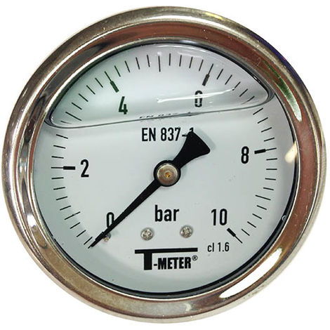 Manomètre boitier inox - Bain de glycérine - Diamètre 50 mm