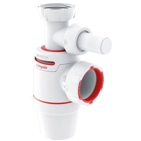 Wirquin – Siphon de lavabo NEO Air System – Bi-matière – Hauteur réglable 181-229 mm – G 1''1/2 – Écrou prisonnier Quick-safe