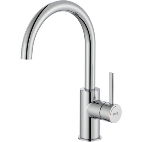 ROCA Mitigeur lavabo ONA taille L avec poignée latérale avec vidage clic-clac, chromé (1/3)