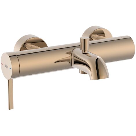 Roca – Mitigeur bain-douche mural ONA – Inverseur automatique – Finition rose doré – Débit 20 l/min à 3 bars – Montage mural (1/2)