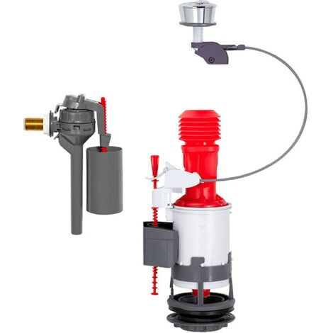 WIRQUIN Ensemble universel mécanisme chasse à câble 3/6L + Robinet flotteur 3/8" TOPY
