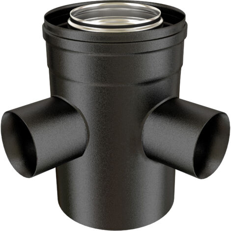 TEN – Té de fumées 2 en 1 réversible – Diamètre 80/125 mm – Raccord fumisterie pour ventilation efficace – Installation flexible - AIR 2 EN
