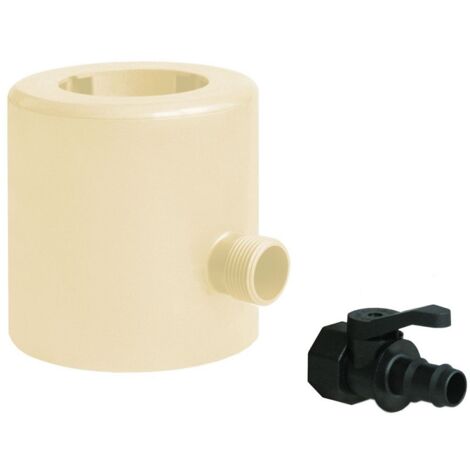 First Plast – Collecteur eaux pluviales pour tubes Ø63-80-100 – Filetage sortie 1" – Type sortie cuve – Gouttière de 25 – Couleur sable (1/7)
