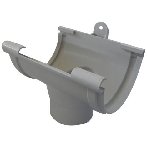 First Plast – Raccord naissance centrale PVC 25 sortie Ø80 mm – Couleur gris – Système BI-SYSTEM pour gouttières – Installation facile par collage ou joints