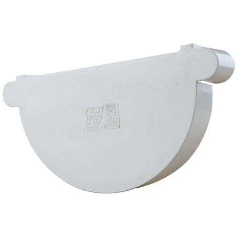First Plast – Raccord pour gouttière PVC 25mm droite/gauche – Couleur blanc – Assemblage par collage – Résistant aux intempéries