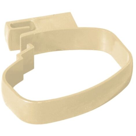 First Plast – Collier bride pour tube de descente PVC Ø92x57 – Couleur sable – Fixation par patte à vis – Raccord pour gouttière