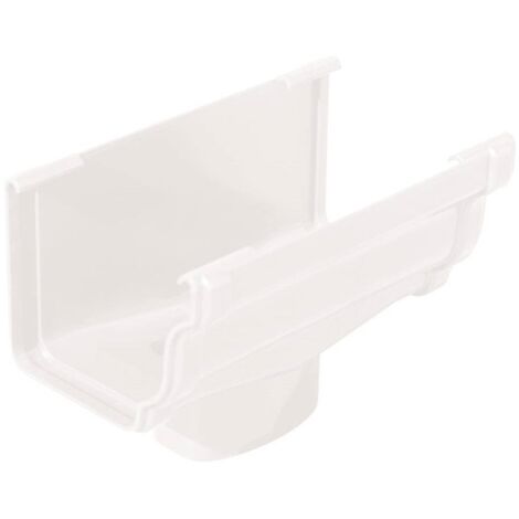 First Plast – Raccord pour gouttière naissance centrale bi-système PVC blanc – Résistant aux intempéries – Installation simple par collage ou joints