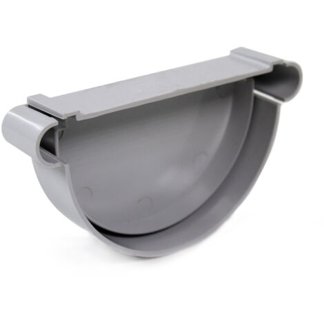 First Plast – Raccord pour gouttière PVC 25 mm – Couleur gris – Résistant aux intempéries – Qualité professionnelle pour usage intensif