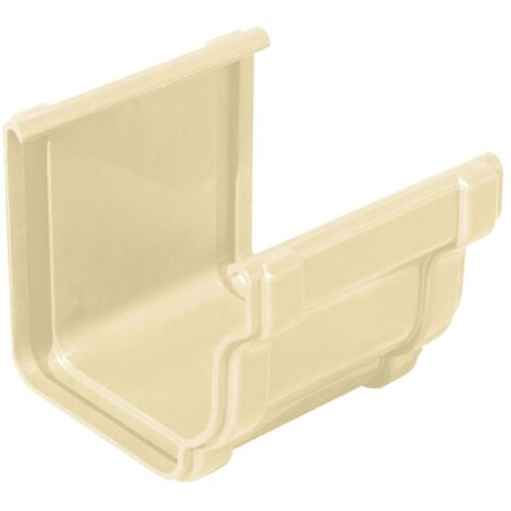 First Plast – Jonction longue gouttière en PVC – Couleur sable – Raccord carré pour installation facile – Résistant aux intempéries