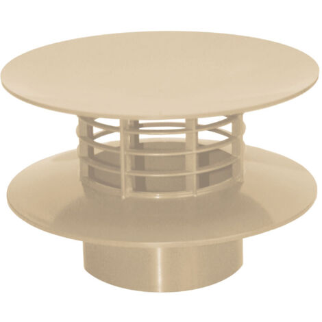 First Plast – Extracteur statique Ø100 – Étanchéité sable – Finition PVC – Pour évacuation des gaz – Installation facile sur conduit - 100-Sable