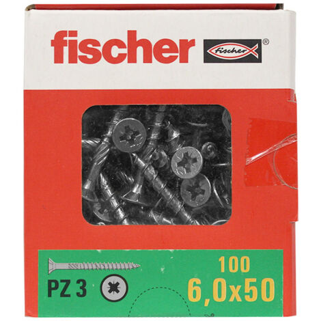 FISCHER Vis à bois FPF II PZ3 6x50mm - boîte de 100 pièces