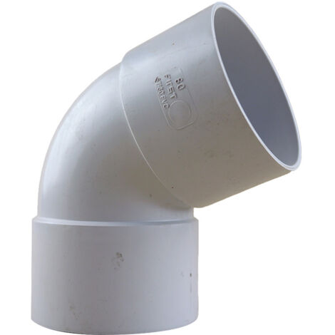 Coude PVC 67°30 femelle femelle pour tube Ø80 épaisseur. 2.2 mm - gris - First Plast