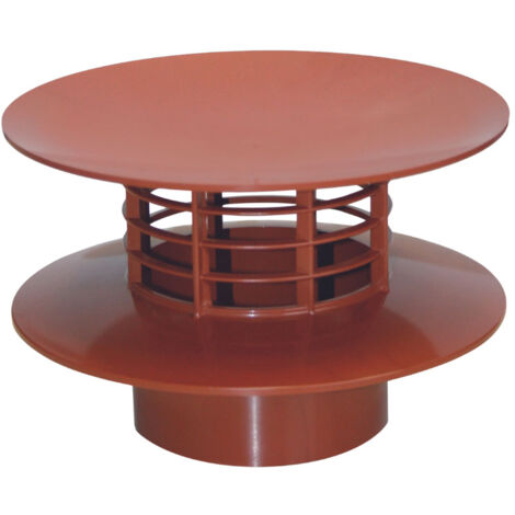 First Plast – Extracteur statique Ø100 couleur tuile – Finition métal – Largeur 200mm – Installation facile sur conduit PVC - 100-Tuile (1/2)