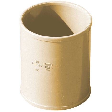 First Plast – Manchon PVC double femelle pour tube de descente Ø80 mm – Couleur sable – Assemblage par collage – Raccord étanche pour gouttière