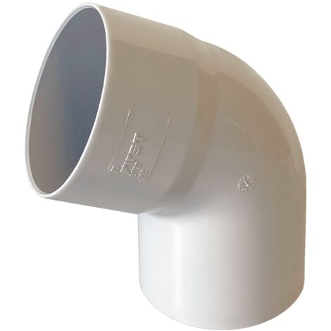 First Plast – Coude PVC 87°30 mâle femelle pour tube Ø100 – Épaisseur 2.2 mm – Résistant aux intempéries – Raccord pour gouttière