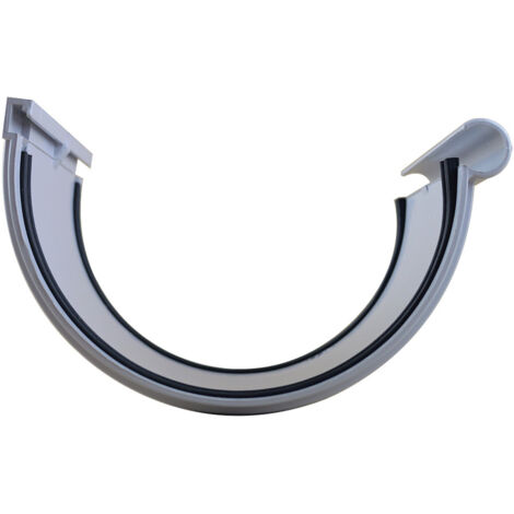 First Plast – Jonction longue à joints montés PVC 33 demi-ronde – Raccord pour gouttière – Système BI-SYSTEM pour assemblage par collage ou joint – Température -30ºC à 65ºC