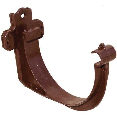 First Plast – Crochet bandeau gouttière PVC 25 demi-ronde – Marron – Résistant aux intempéries – Fixation facile avec 2 vis à bois
