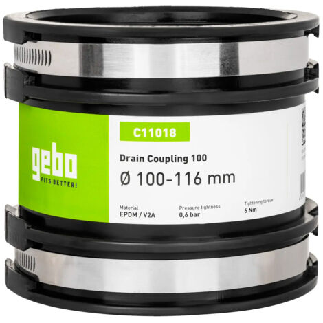 Gebo – Raccord d'évacuation PVC Ø110/125 – Manchon multi-tuyaux pour béton, céramique et métal – Résistant aux UV et à la chaleur jusqu'à 120°C