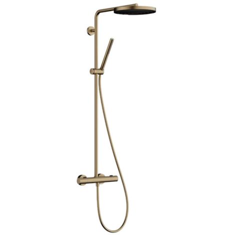 Hansgrohe – Colonne de douche thermostatique avec mitigeur EcoSmart – Douche de tête 260mm avec jet PowderRain – Flexible 1600mm – Montage mural