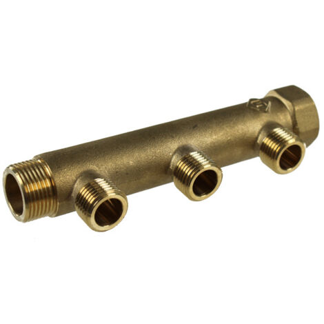 Collecteur entraxe 50mm Mâle Femelle 3/4-3 Départs Mâle 1/2 (1/3)